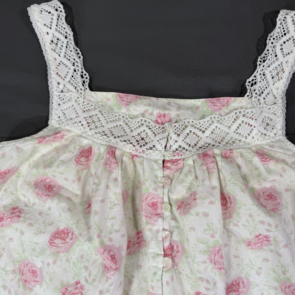 VTG Victoria's Secret Gold Label Cotton Floral Nightgown Cottagecore Prairie S - Picture 4 of 7